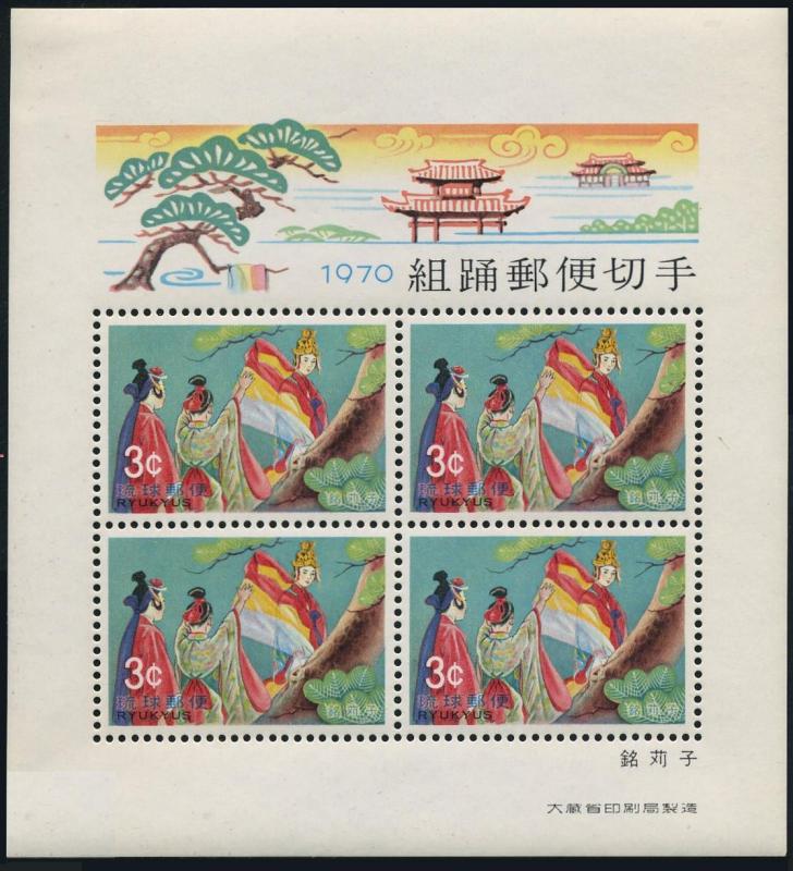 RyuKyu 195a-199a,5 sheets,MNH.Michel Bl.1-5. Classic Opera 1970.