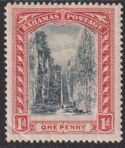 1916 Bahamas Staircase One penny issue MLMH Multi Crown & CA Sc# 48 CV $6.00 #2
