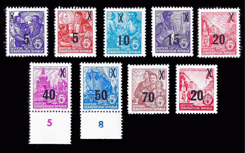 Germany, DDR 1954 Sc 216-23, 223A MVLH