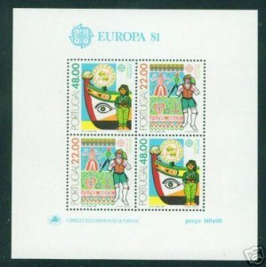 PORTUGAL Scott 1507a MNH** Europa 1981 Regional costume Souvenir sheet