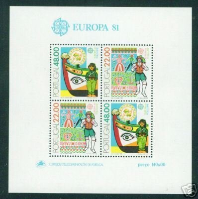 PORTUGAL Scott 1507a MNH** Europa 1981 Regional costume Souvenir sheet