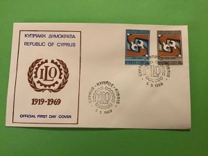 Cyprus First Day Cover International Labour Organisation 1969 Stamp Cover R43234