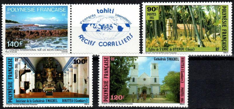 French Polynesia #417, 424-6  MNH CV $8.90 (X2335)