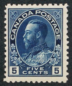 CANADA 111 MINT F-VF LH 5c ADMIRAL DARK BLUE