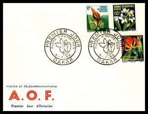 French West Africa 79,81,83 Flowers U/A FDC