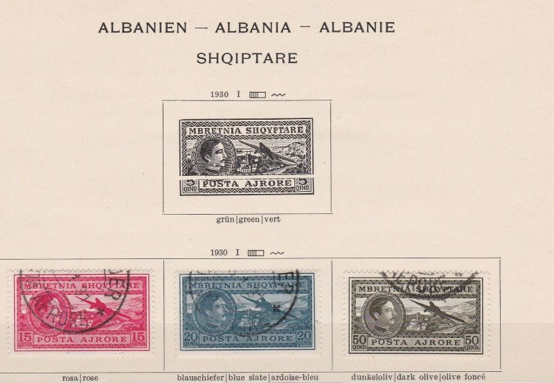 albania  1930 air used stamps ref r13345