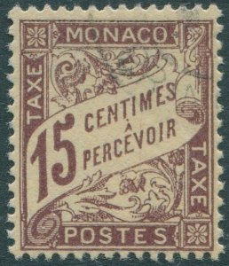 Monaco due 1906 SGD33 15c purple on cream postage due FU