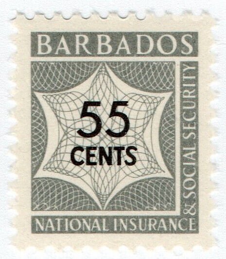 (I.B) Barbados Revenue : National Insurance & Social Security 55c (unlisted)