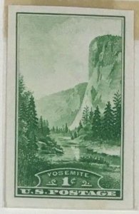 756  1c Yosemite, Imperf,  NGAI  MINT  XF