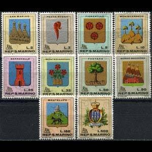 SAN MARINO 1968 - Scott# 677-86 Arms Set of 10 NH