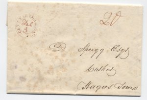 1833 Gettysburgh, PA stampless folded letter double circle postmark [6028.188]