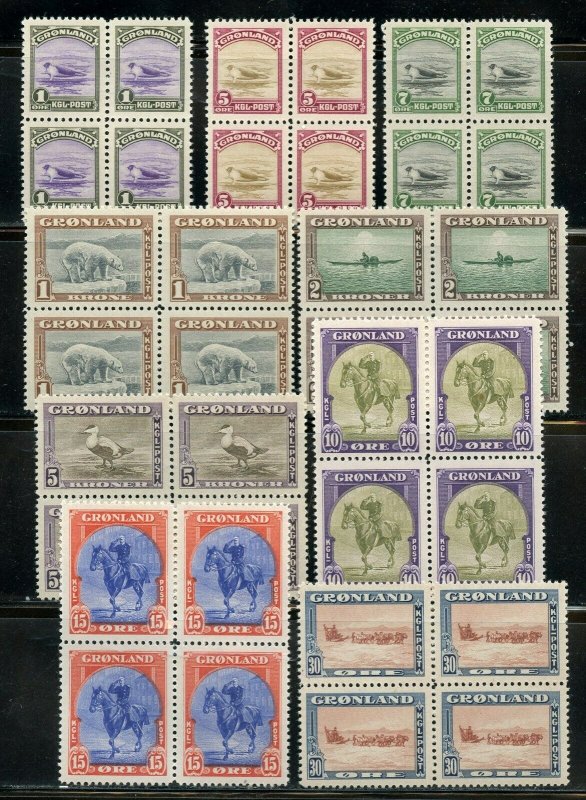 GREENLAND SCOTT #10/18  BLOCK SET  MINT NEVER HINGED 