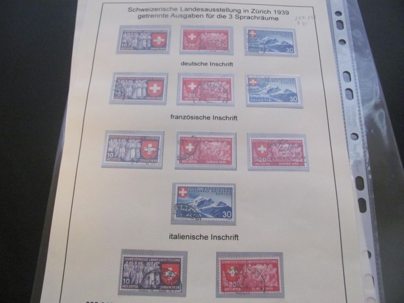 SWITZERLAND USED STAMPS & COVERS COLL. ON PAGES 1930-2005 $2K-$3K CAT. XF (191)