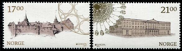 HERRICKSTAMP NEW ISSUES NORWAY Sc.# 1820-21 Europa 2017 Castles