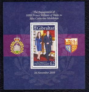 Gibraltar 2011 Prince William Engagement Mint MNH Miniature Sheet SC 1266