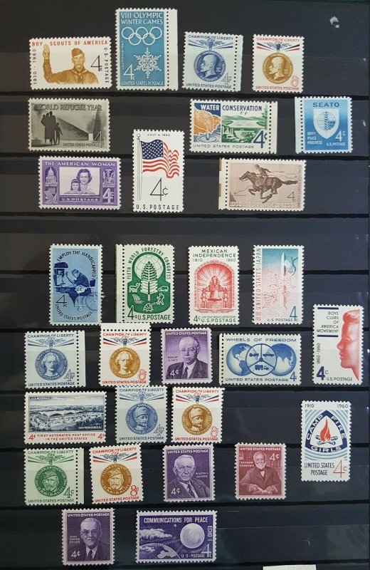 US 1960 Complete Commemorative Year Set OG MNH