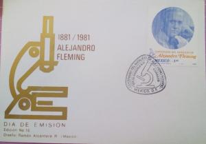 J) 1981 MEXICO, CENTENNIAL OF THE BIRTH OF ALEJANDRO FLEMING, MICROSCOPE, FDC
