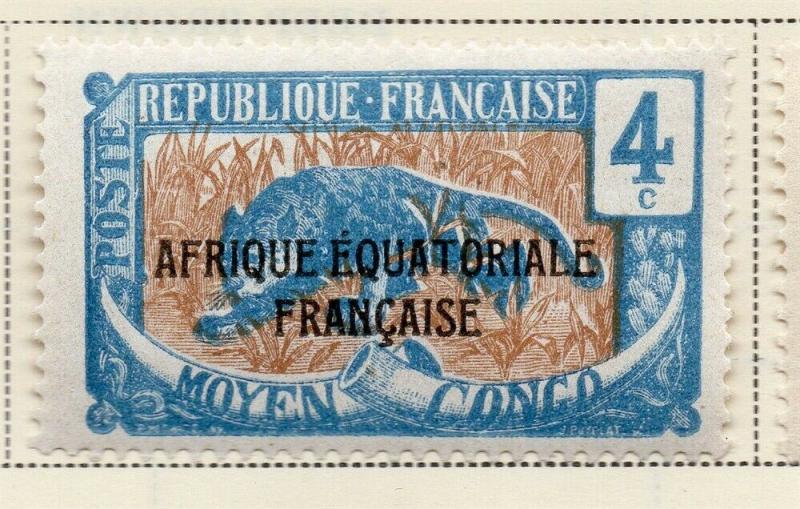 Middle Congo 1924 Early Issue Fine Mint Hinged 4c. Optd 324725