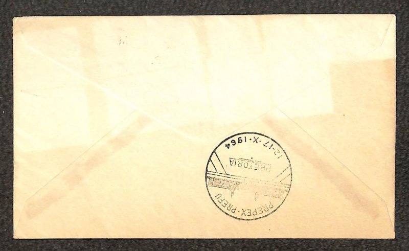 SOUTH AFRICA 304 & 305 STAMPS MARKS & CLERK PRETORIA FDC FIRST DAY COVER 1964