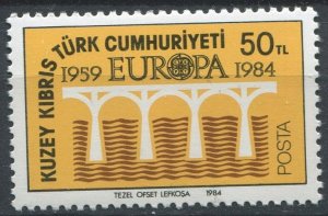 Northern Cyprus Sc#142 MNH, 50L blk, yel & brn, Europa (C.E.P.T.) 1984 - Brid...