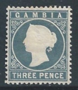 Gambia #16 Mint No Gum 3p Queen Victoria - Wmk. 2 Sdwys.