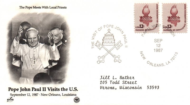 US Pope John Paul II Visits New Orleans,LA 1987 Cover