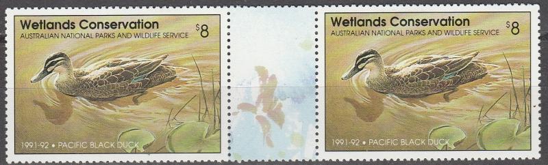 Australia 1991 Wetland Conservation Gutter Pair MNH (A1667)