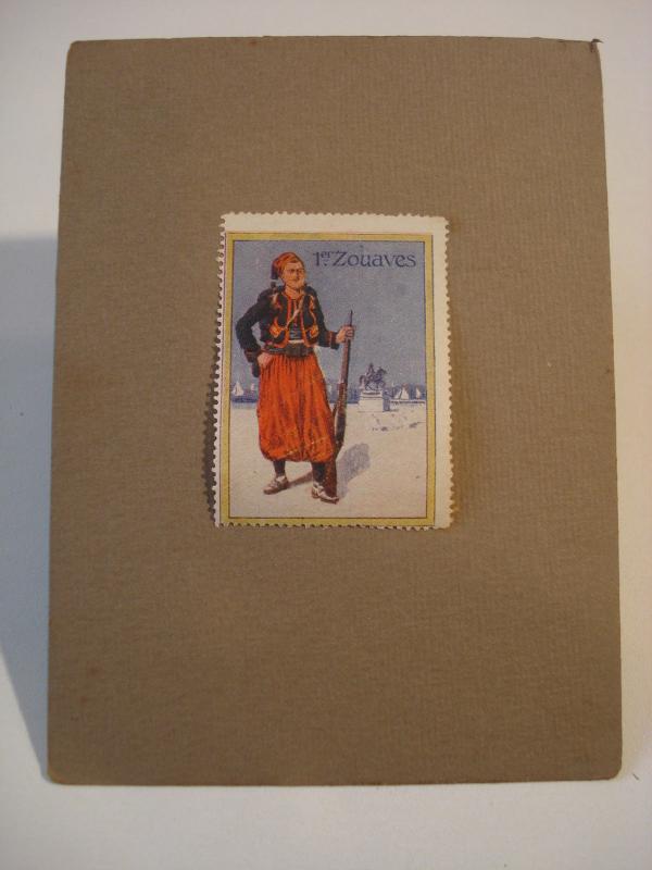 WWI Military French Zouaves 3 CINDERELLA POSTER STAMP