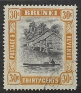 BRUNEI 1947 30cents SG88 FINE USED