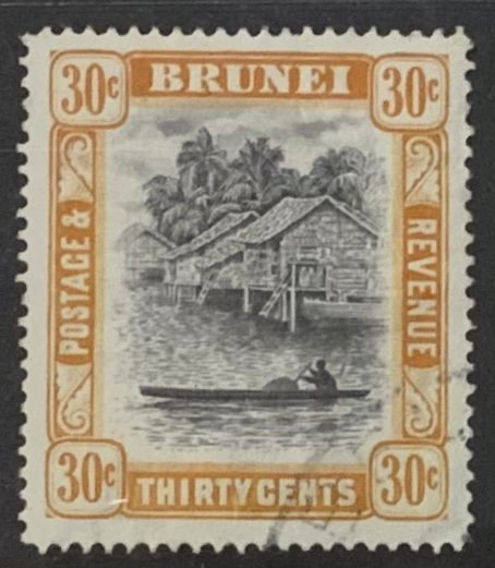 BRUNEI 1947 30cents SG88 FINE USED