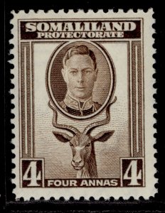 SOMALILAND PROTECTORATE GVI SG109, 4a sepia, M MINT.