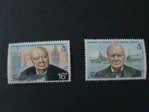 FALKLAND ISLANDS-1974-SC#235-6 SIR WINSTON CHURCHILL CENTENARY OF BIRTH MNH-VF