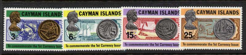 Cayman Islands 306-9 MNH Coins & Banknotes on Stamps, Bird, Ships, Fish