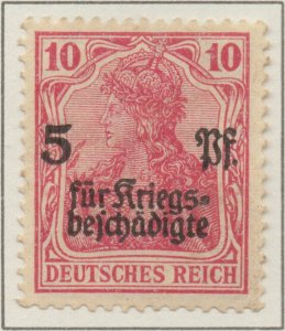 Germany Germania War Wounded Fund 10pf Ovpt. Deutsches Reich stamps 1919 SG105