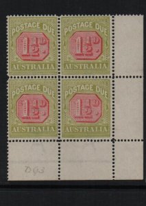 Australia 1925 SGD93 unmounted mint  block of 4 1 1/2d postage due