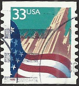 # 3281c USED FLAG AND CITY SMALL DATE