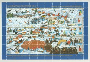 Denmark. 1988. Christmas Sheet. Kalundborg  Ulstrup Town. Windmill, Horses,Birds