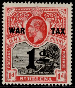 ST. HELENA GV SG88, 1d + 1d black & carmine-red, M MINT.