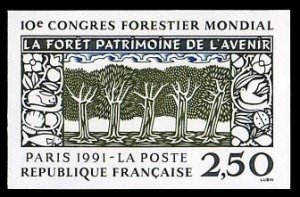 France, 1950-Present #2265 (YT 2725) Cat€18.50, 1991 World Forestry Congres...