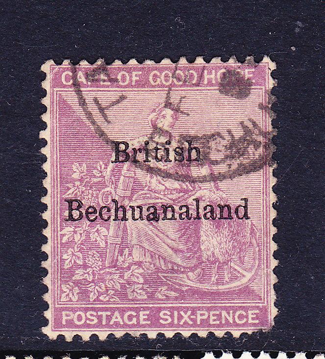 BRITISH BECHUANALAND  1885-87  6d  REDDISH PURPLE  FU  SG 7