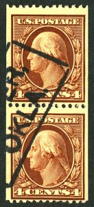 U.S. #334 USED PAIR WITH CROWE CERT