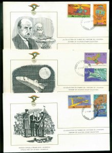 Nicaragua 1978 History of Aviation, FAI 3xFDC lot79571