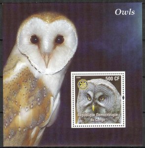 Congo 2004 Rotary Birds Owls (2) S/S MNH Private