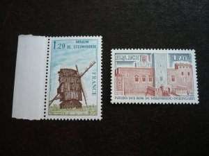 Stamps - France - Scott# 1641,1643 - Mint Never Hinged Part Set of 2 Stamps