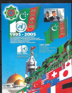 TURKMENISTAN Sc 100 NH MINISHEET of 2005 - UN AGREEMENT