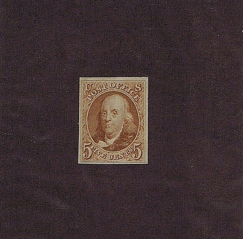 SC# 3 UNUSED NO GUM AS ISSUED 5 CENT FRANKLIN 1875, 2020 PSAG CERT GRADED 80