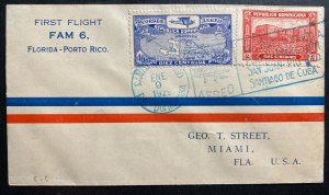 1929 Santo Domingo Dominican Republic First Flight cover to Miami FL USA