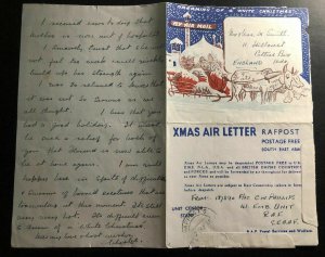 1945 Rangoon Burma RAFPOST Xmas Air Letter Cover To Potters Bar England