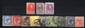 AUSTRALIA/QUEENSLAND 1896-1910 SET OF 12 STAMPS USED/HINGED