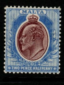 MALTA SG52 1904 2½d MAROON & BLUE MTD MINT 